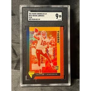 2021 Panini Chronicles Draft Picks FLUX Red Prizm #232 Trevor Lawrence SGC 9